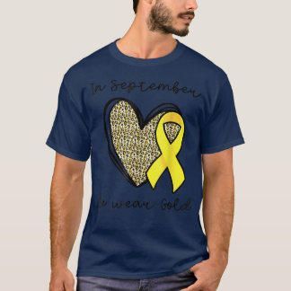 T-shirt En Septembre Nous Portons Or Arc-en-Ciel Cancer de
