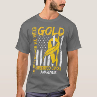 T-shirt En Septembre Nous Portons Or Drapeau Ruban Enfance