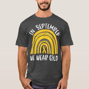 T-shirt En Septembre Nous Portons Or Enfance Cancer Arc-en