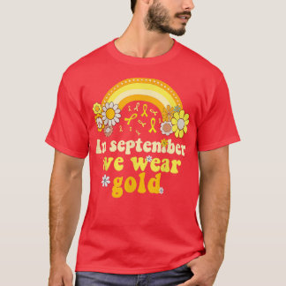 T-shirt En Septembre Nous Portons Or Retro Cancer Enfance 