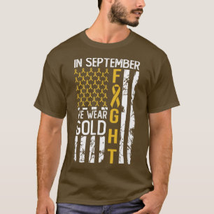 T-shirt En Septembre Nous Portons Or Usa Enfance Cancer Aw