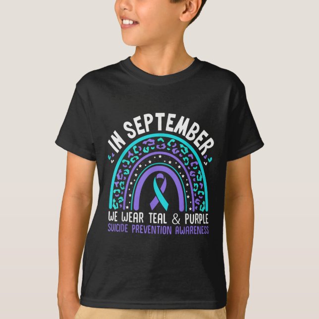 T-shirt En Septembre Nous Portons Turquoise &amp; Purple R (Devant)