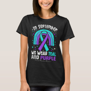 T-shirt En Septembre Nous Portons Turquoise Ribbon Suicide