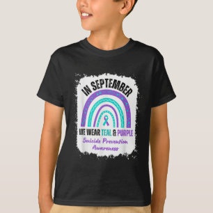 T-shirt En Septembre, Nous Portons Turquoise Violet Suicid