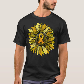 T-shirt En Septembre Porter Gold Enfhood Cancer Sensibilis