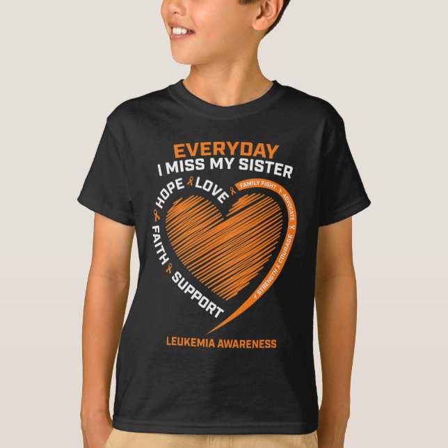 T-shirt En Souvenir Mémoire D'Amour De Ma Soeur Leucémie (Devant)