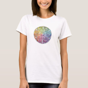T-shirt en spirale de dames de mandala