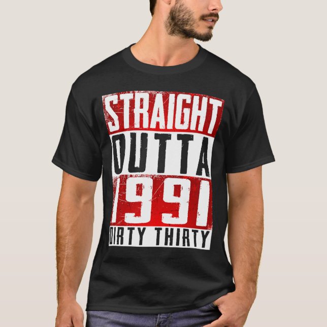 T-shirt En-Tête 1991 Trente-trentaine 30e anniversaire (Devant)