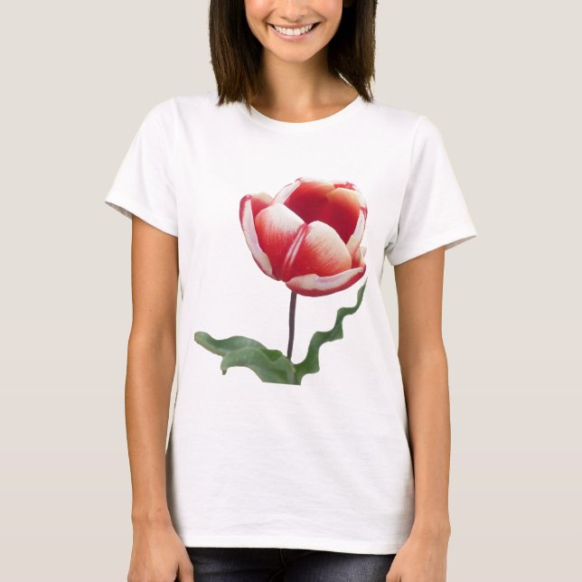 T-shirt en toile Bella Tulip Rouge et Blanc (Devant)