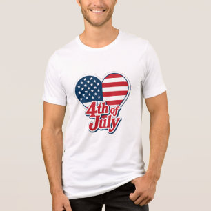 T-shirt En Tri-matière 4 juillet Coeur américain Drapeau design patriotiq