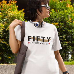 T-shirt En Tri-matière 50 Et Encore Rockin' It ! Typographie Anniversaire