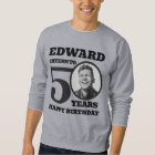 50e anniversaire photo et nom mono ton noir