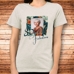 T-shirt En Tri-matière 80 et fabuleux Motif Flower Photo Anniversaire