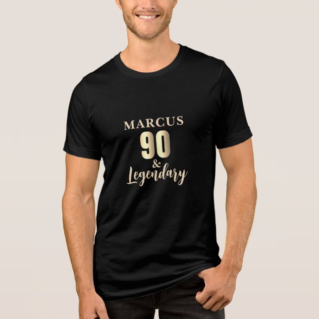 T-shirt En Tri-matière 90 & Legendary Gold 90th Birthday  (Recto)