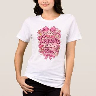 T-shirt En Tri-matière À mon ère d'enseignante coquette rose rétro groovy