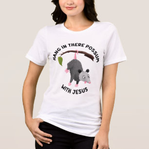 T-shirt En Tri-matière Accroche-toi avec Jésus, joli opossum chrétien