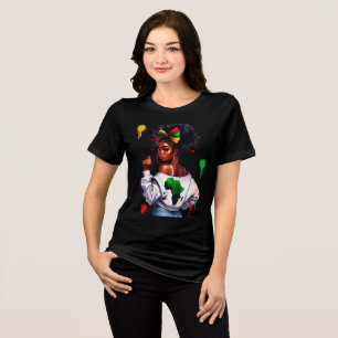 T-shirt En Tri-matière Adolescente afro-américaine célébrant son héritage