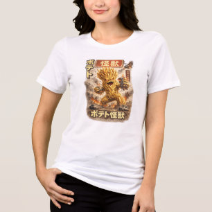 T-shirt En Tri-matière Affiche de monstre japonais rétro Kaiju de pomme d
