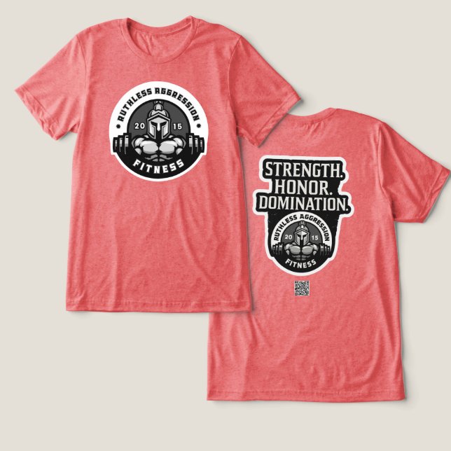 T-shirt En Tri-matière Agression impitoyable Fitness Gym Tee # 2 (Design Recto & Verso)