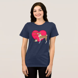 T-shirt En Tri-matière Aimer Basenji Chien & Café Rouge & Blanc Sighthoun