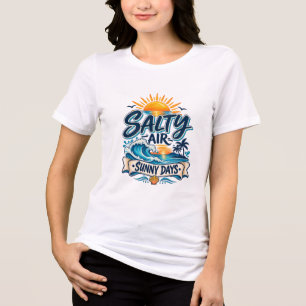 T-shirt En Tri-matière Air Salé Journées Ensoleillées Plage Été Typograph