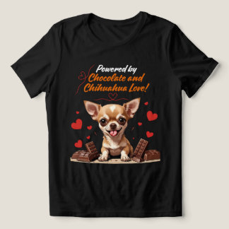 T-shirt En Tri-matière Alimenté par l'amour du chocolat et des Chihuahua