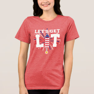 T-shirt En Tri-matière ALLONS AVOIR DES Feux D'artifice Patriotique