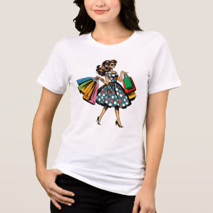 T-shirt En Tri-matière Allons faire du shopping ! Femme amusante avec des
