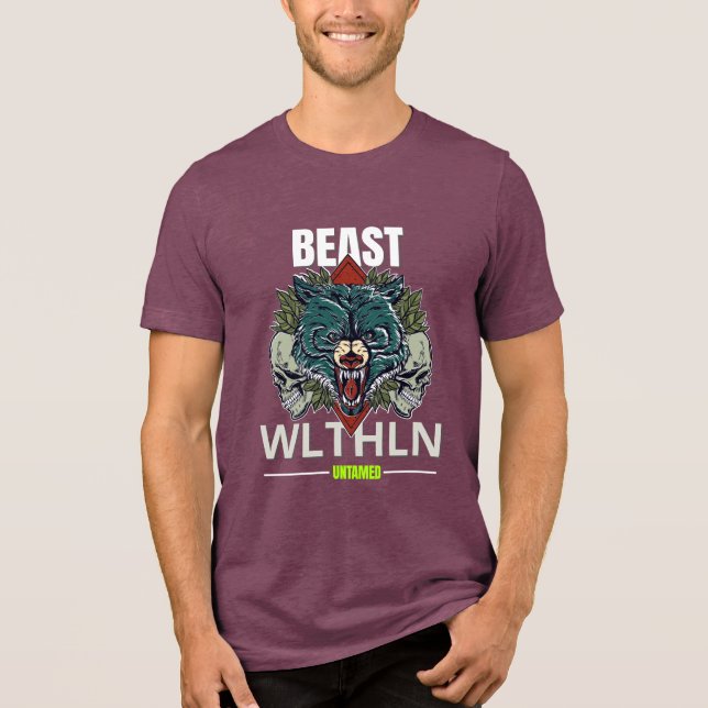 T-shirt En Tri-matière Alpha Beast _ Untamed Wolf Streetwear Fearless  (Recto)
