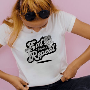 T-shirt En Tri-matière Amateurs de Ramen Bande Dessinée Nouilles Noir Bla