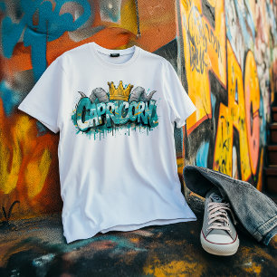 T-shirt En Tri-matière Ambitieux Capricorne Zodiac Graffiti Airbrush