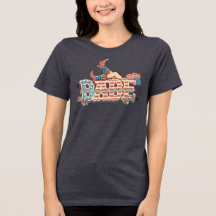 T-shirt En Tri-matière AMÉRICAIN BABE Patriotique Cowgirl Rouge Blanc Ble
