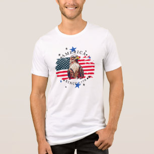 T-shirt En Tri-matière Amérique depuis 1776 avec drapeau, aigle et étoile