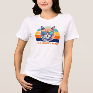 T-shirt En Tri-matière Amoureux de les chats Retro Vintage Je fais ce que