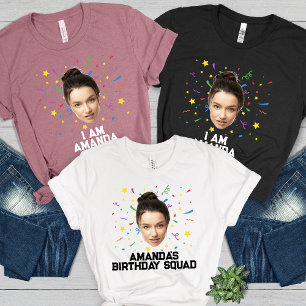 T-shirt En Tri-matière Amusant Personnalisé Anniversaire Fête Photo perso