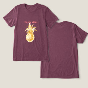 T-shirt En Tri-matière Ananas Tropical Gold Happy Vibes