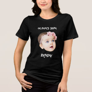 T-shirt En Tri-matière Anniversaire Groupe Fête Personnalisé Visage drôle