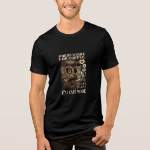 T-shirt En Tri-matière Appuyez sur Start pour le mode Café Chat Café Bari