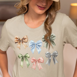 T-shirt En Tri-matière Aquarelle Bow Coquette Girly Cute Cadeau