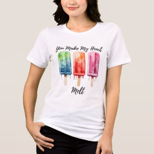 T-shirt En Tri-matière Aquarelle Popsicle été blanc