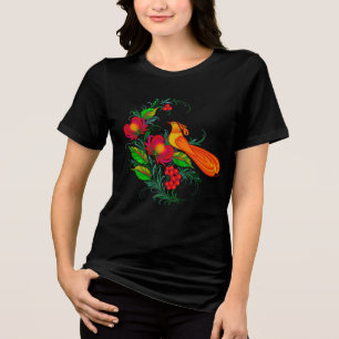 T-shirt En Tri-matière aquarelles d'art populaire ukrainien de Petrikivka