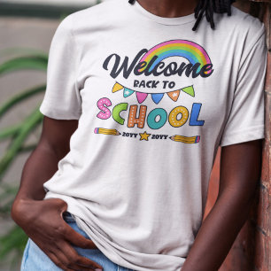 T-shirt En Tri-matière Arc en ciel Bienvenue à l'école avec année