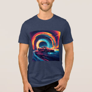 T-shirt En Tri-matière Art abstrait de mouvement de voiture de sport vibr