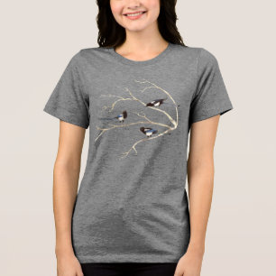 T-shirt En Tri-matière Art aquarelle Pie noir Country 