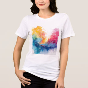 T-shirt En Tri-matière Art coloré de l'eau Abstraite