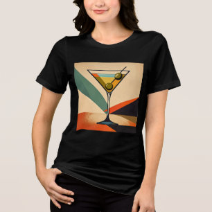 T-shirt En Tri-matière Art de Martini en bloc de couleur moderne du milie