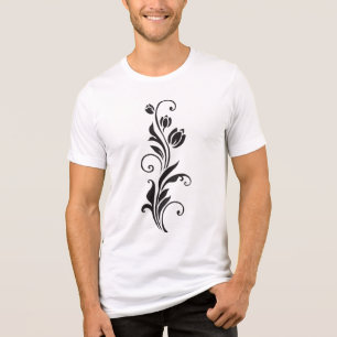 T-shirt En Tri-matière Art floral ornemental élégant