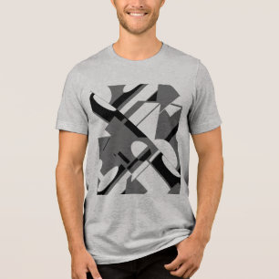 T-shirt En Tri-matière Art géométrique diagonal noir de charbon MCM inspi