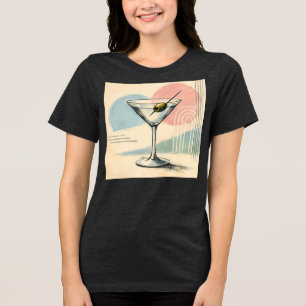 T-shirt En Tri-matière Art minimaliste pastel martini moderne du milieu d