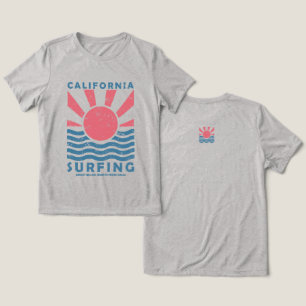T-shirt En Tri-matière Art vintage du coucher de soleil surfer en Califor